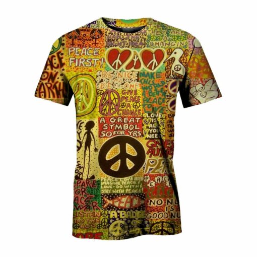 Hippie Peace 3D All Over Printed Shirts For Men And Women, Gift For Hippie Lover, Hippie Soul