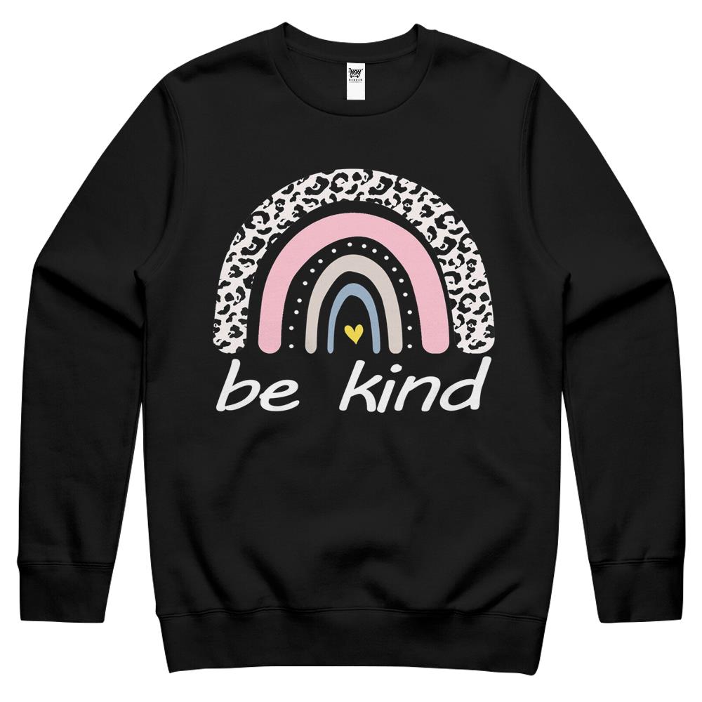 Be Kind Shirt, Be Kind Crewneck Sweatshirt, Be Kind Rainbow Shirt, Be Kind Rainbow Crewneck Sweatshirt, Rainbow Be Kind Shirt, Be Kind Cute Graphic Leopard Rainbow Crewneck Sweatshirt