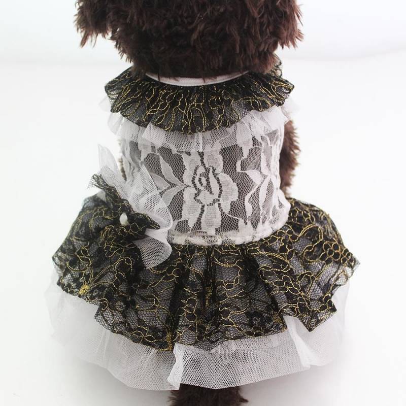 Dog Cat Princess dress Tutu Shirt Lace&Flowers Pet Puppy Skirt  Summer clothes apparel