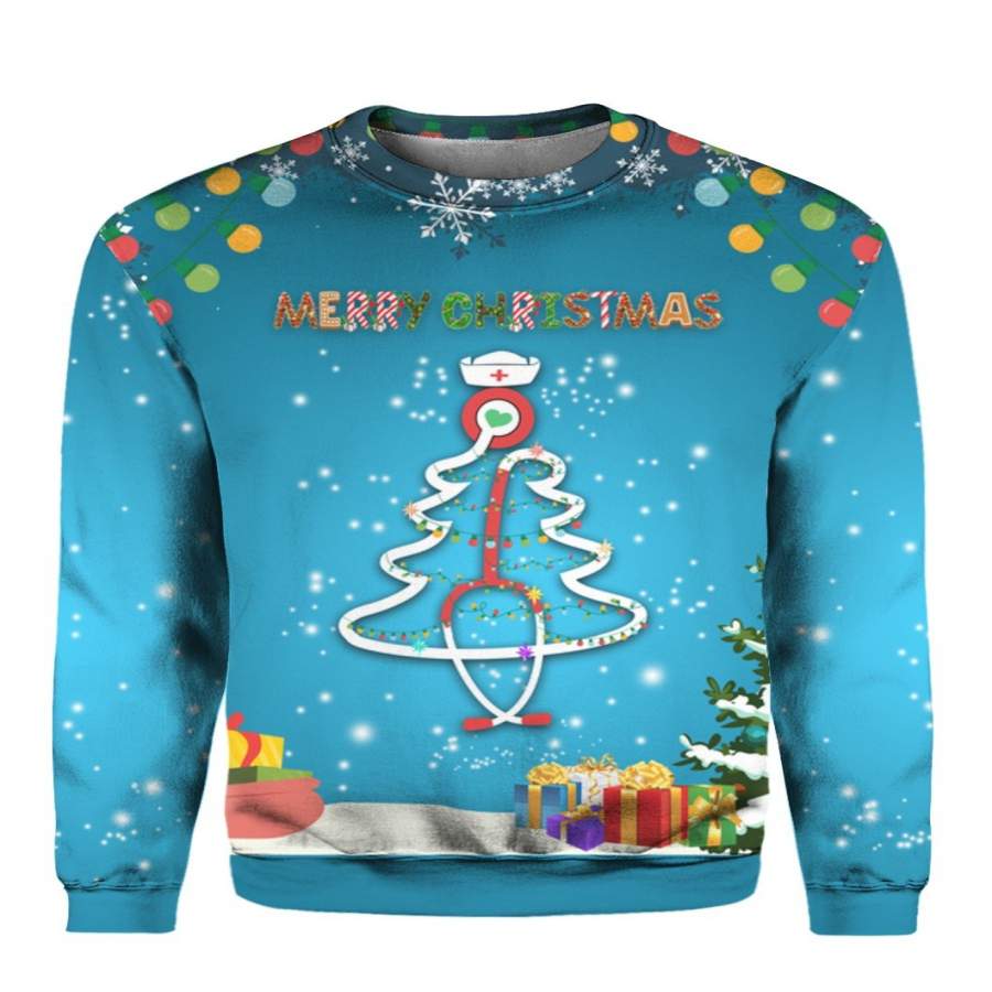 Merry Christmas Nurse Sweetshirts Zip Hoodies