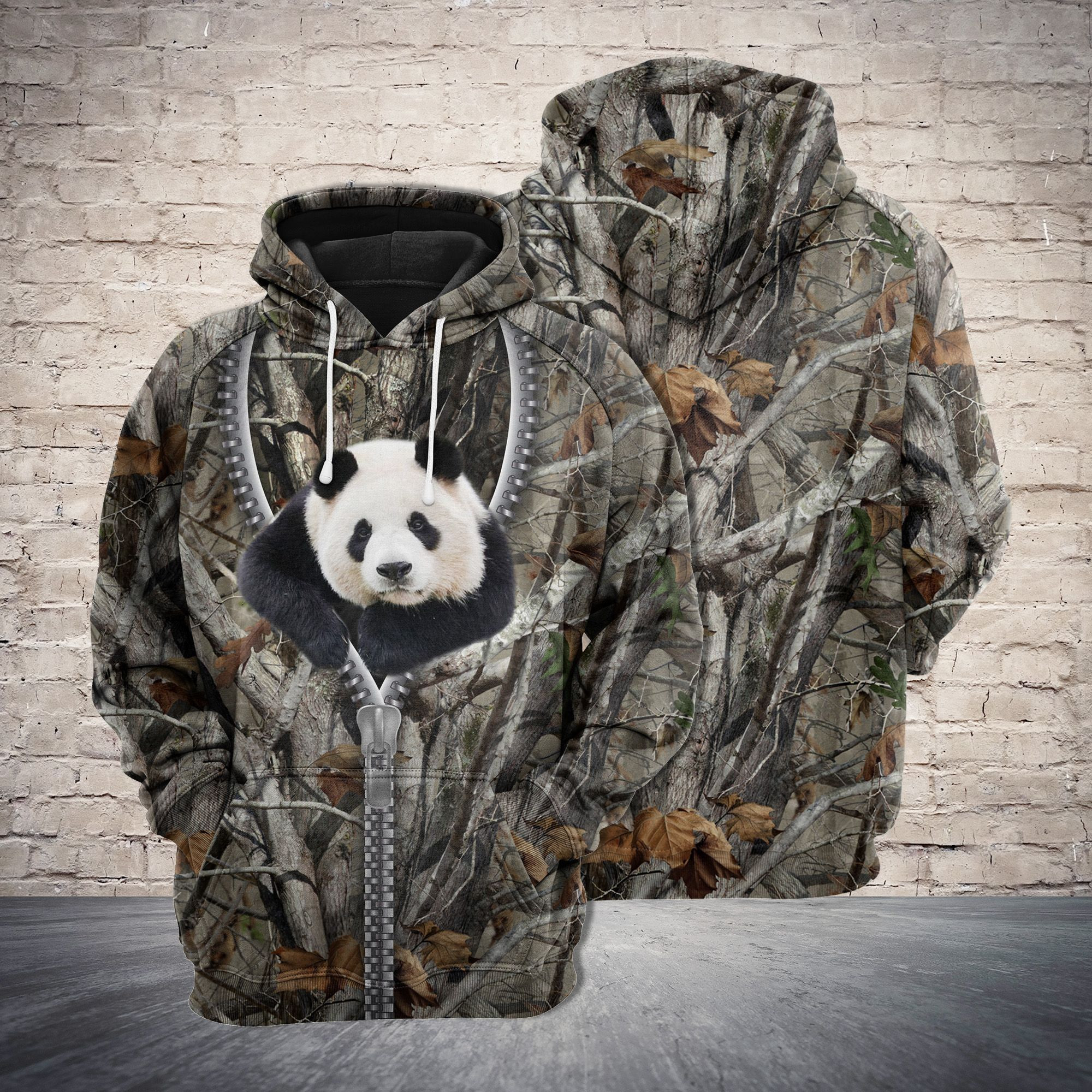 Panda Into The Wood Funny Design 3D Printed Sublimation Hoodie Hooded Sweatshirt Comfy Soft And Warm For Men Women S to 5XL CTC1701557