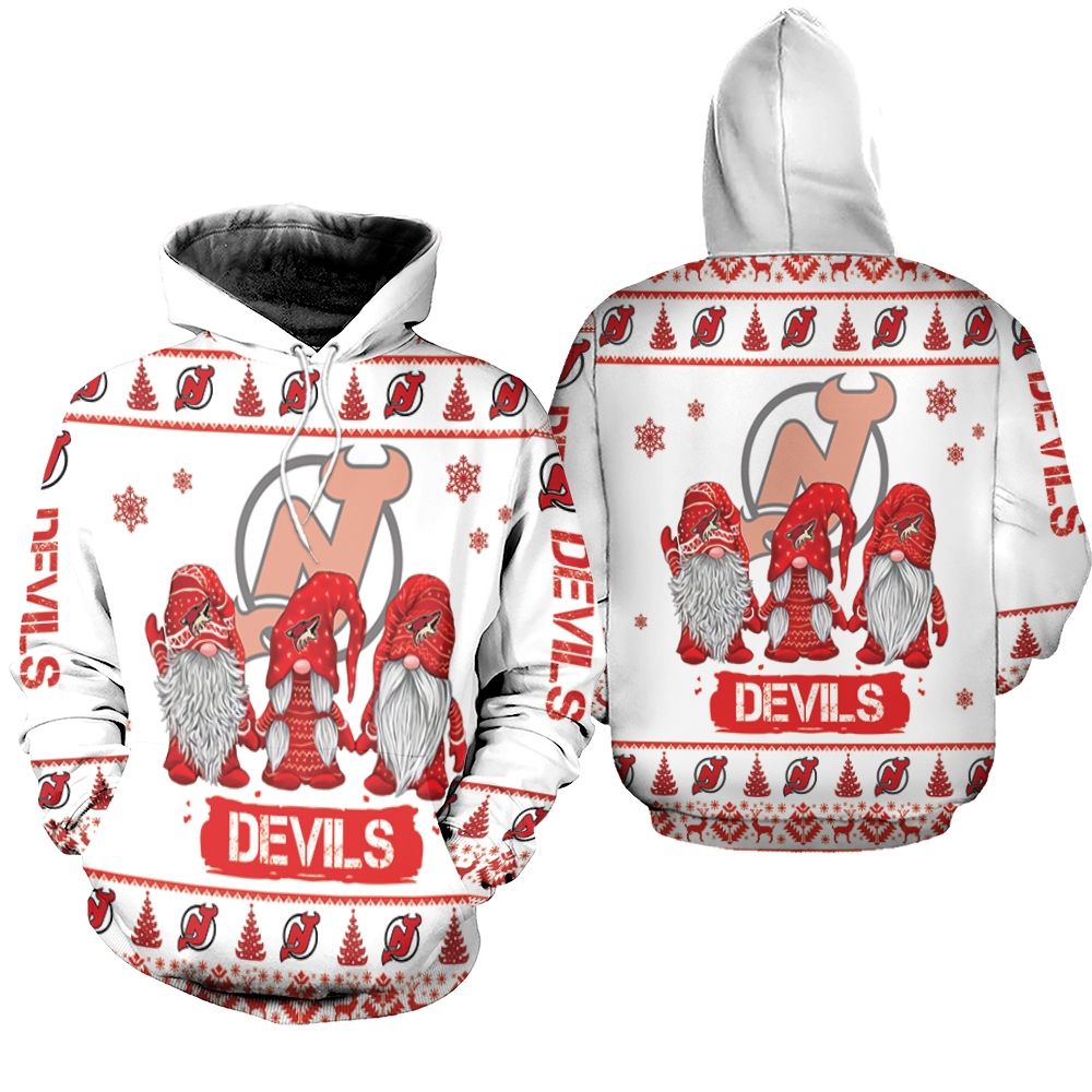 Christmas Gnomes New Jersey Devils Ugly Sweatshirt Christmas 3D Hoodie