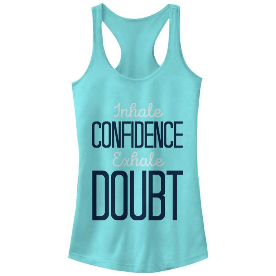 CHIN UP Junior’s Inhale Confidence Exhale Doubt  Racerback Tank Cancun