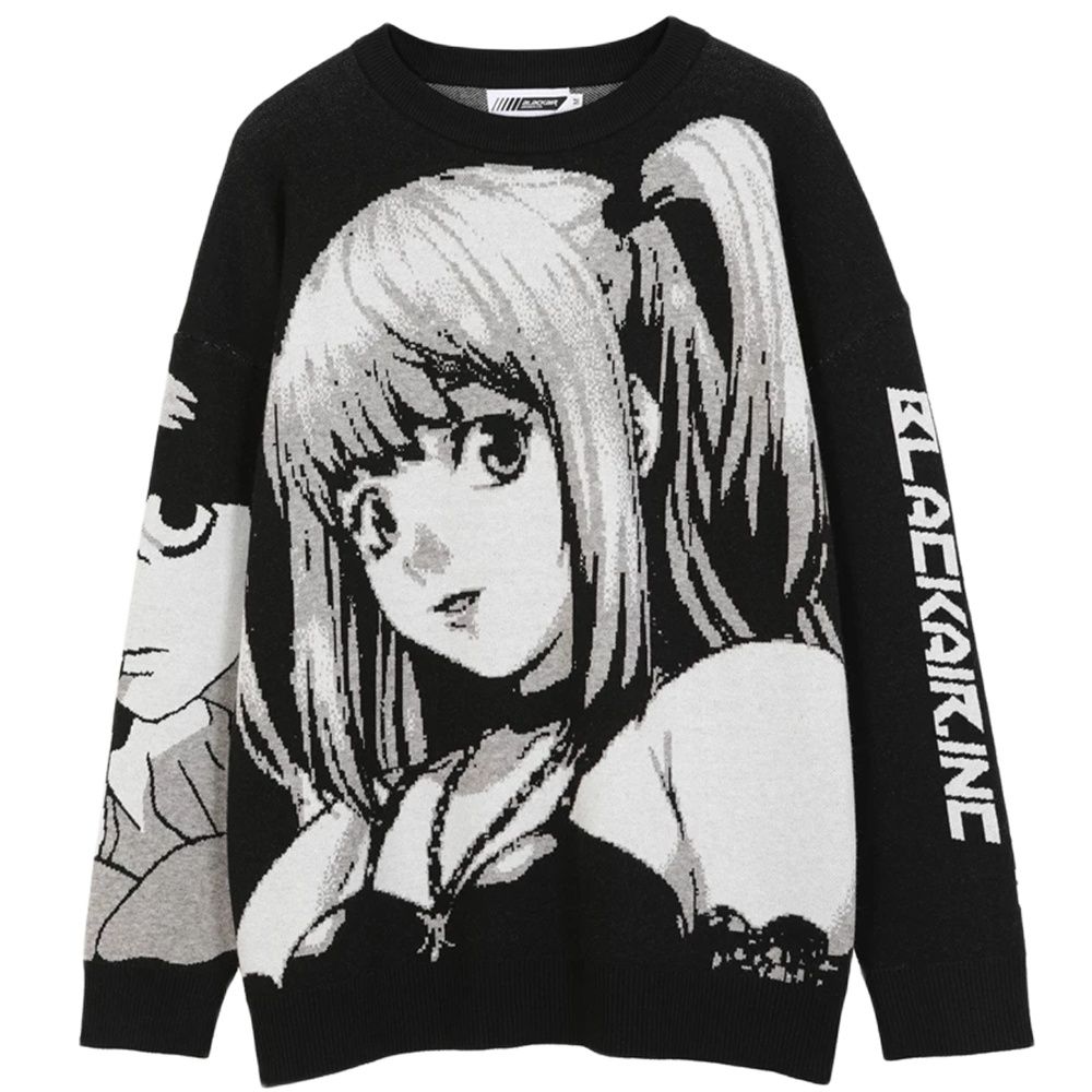 2022 Cotton Men’s Knit Sweater Vintage Pullover Japanese Streetwear Hip Hop Harajuku Anime Girls alx