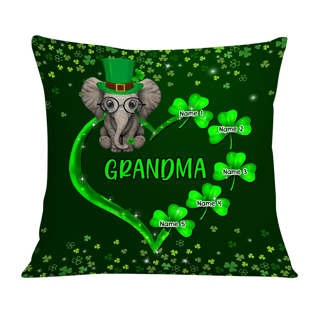 Personalized Patrick’S Day Mom Grandma Elephant Pillow Jr74 23O36