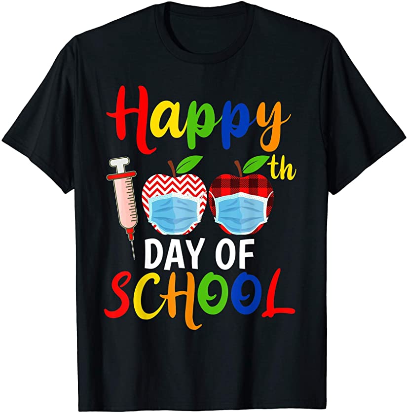 Th Happy 100th Day of Virtual School Costume Leopard Plaid T-Shirt