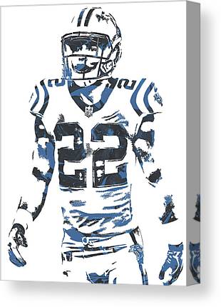 Christian Mccaffrey Carolina Panthers Pixel Art 2 Joe Hamilton Canvas Print