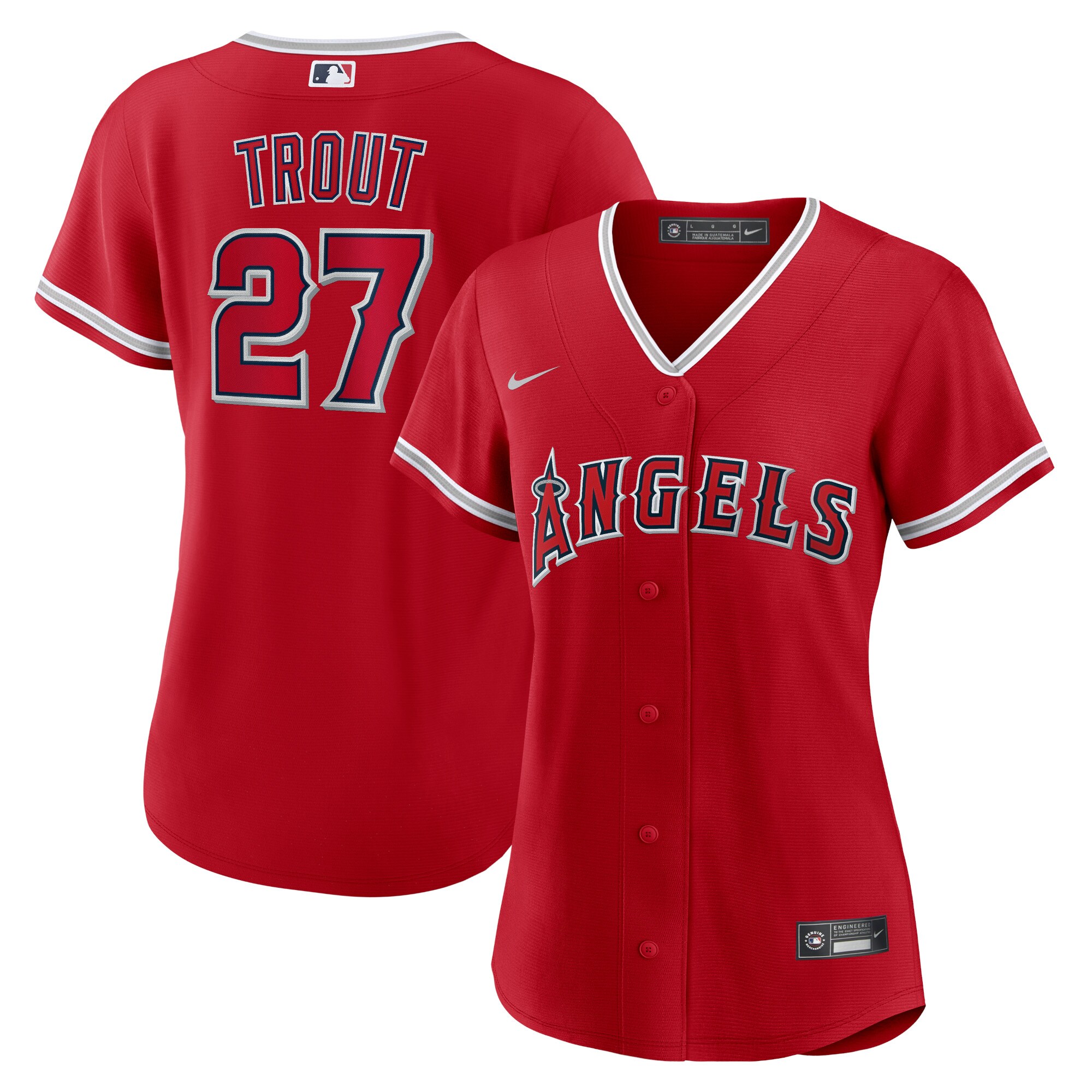 Mike Trout Los Angeles Angels Women's Alternate Replica Player Jersey – Red