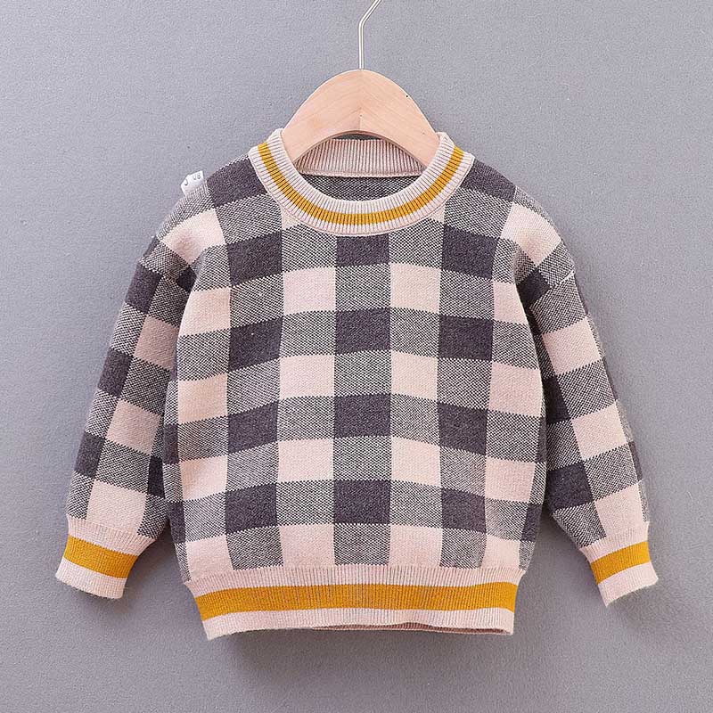 Amya Baby Autumn Winter Boys Knit Sweaters Plaid Pullover Kids Sweaters Infant Clothing Christmas Toddler Boy Winter Tops alx