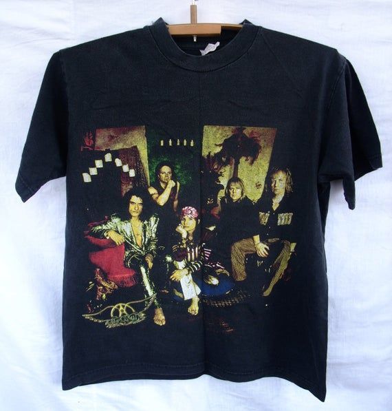 Vintage Shirt 1997 Aerosmith North American Tour Steve Tyler Joe Perry Brad Whitford Joey Kramer Tom Hamilton Band Photo Shirt