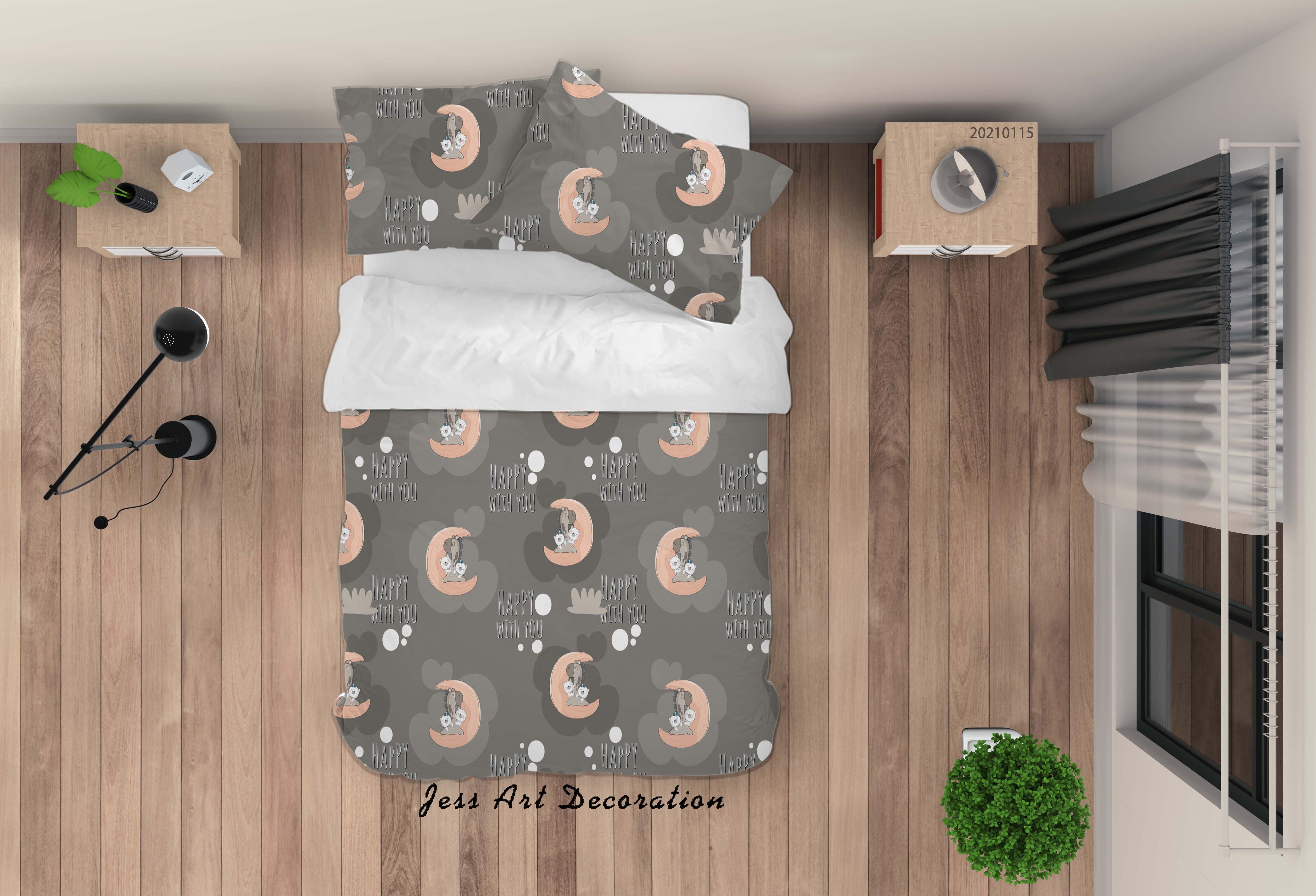 3D Cartoon Animal Moon Quilt Cover Set Bedding Set Duvet Cover Pillowcases 53