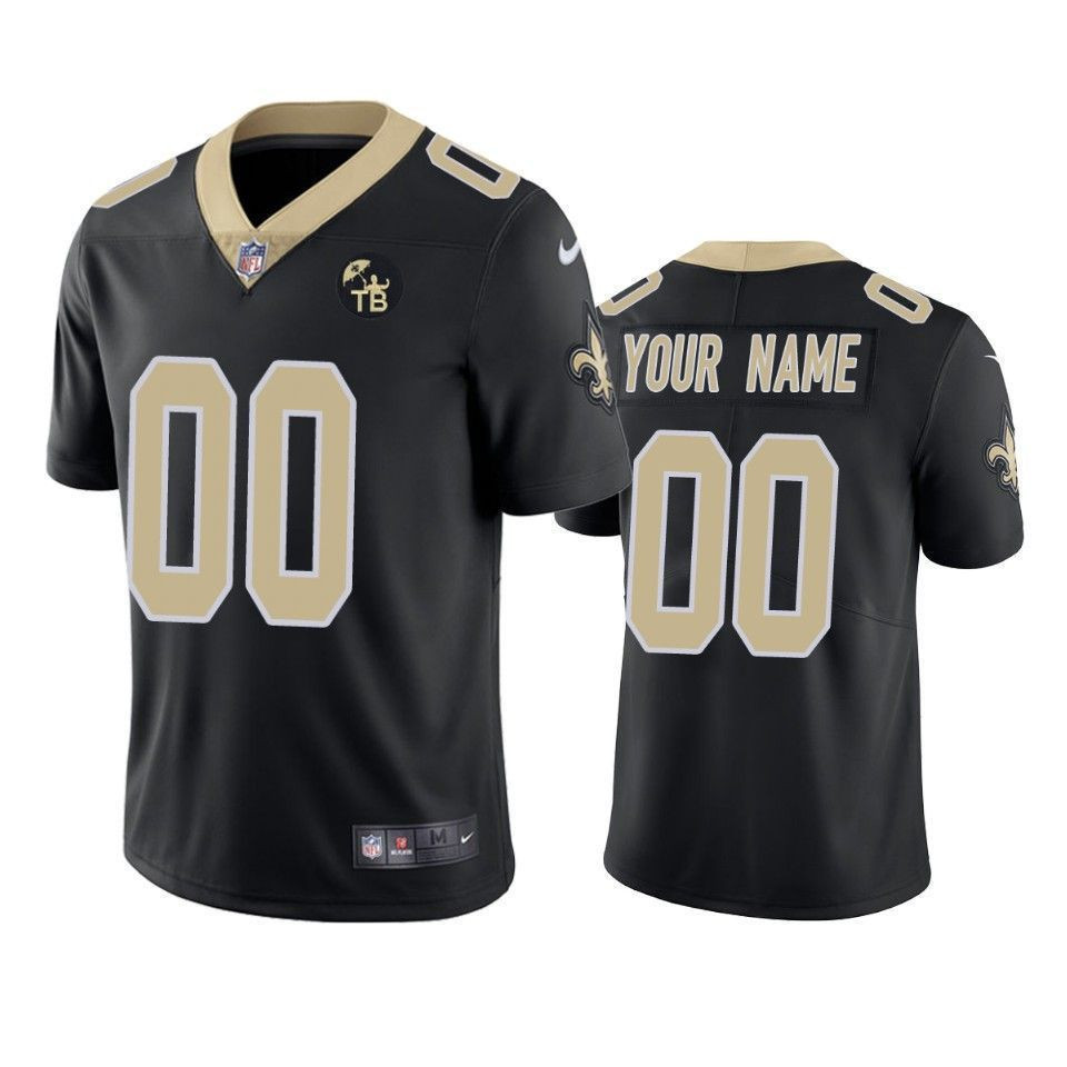 New Orleans Saints Custom Black Tom Benson Memorial Patch Vapor Limited 3D Jersey