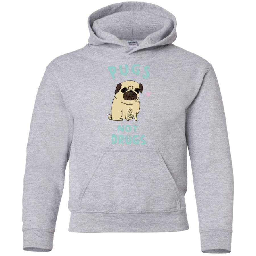 AGR Pugs Not Drugs1 Youth Pullover Hoodie