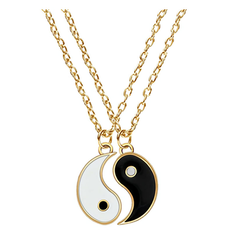 Tai Chi Yin Yang Paired Pendant Couple Necklace & Bracelet Women BBF Best Friend Friendship Necklace Charms Braided Jewelry Gift alx