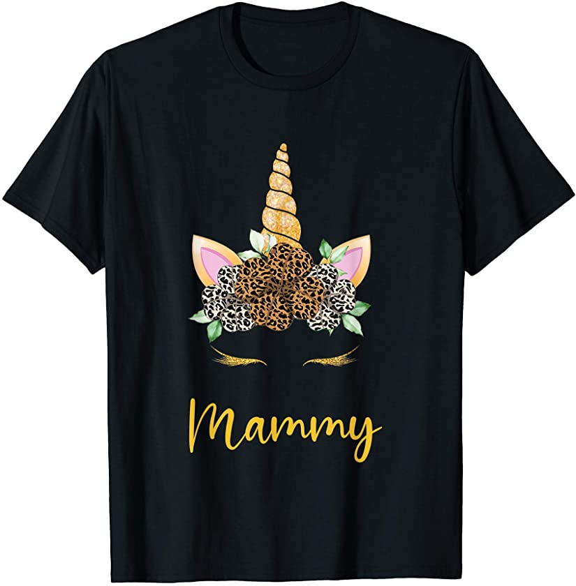 Unicorn Saint Patricks Day Shamrock Leopard Plaid Mammy T-Shirt