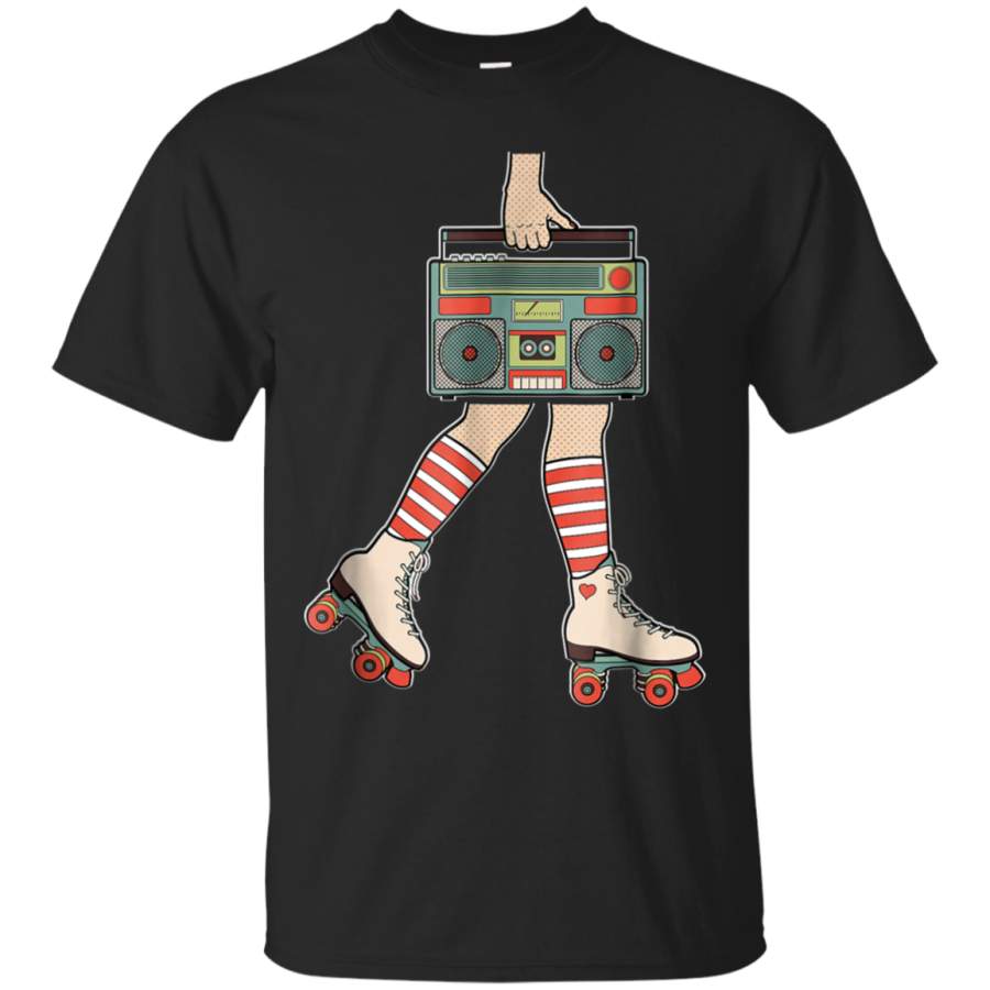 AGR 80s Rollerskates T Shirt Vintage Roller Skating Disco Girl