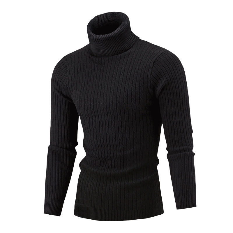 Turtleneck Sweater Men Autumn Winter Mens Sweater Solid Fashion Long Sleeve Twist Knitted Slim Sweaters Pullover Men Knitwear alx