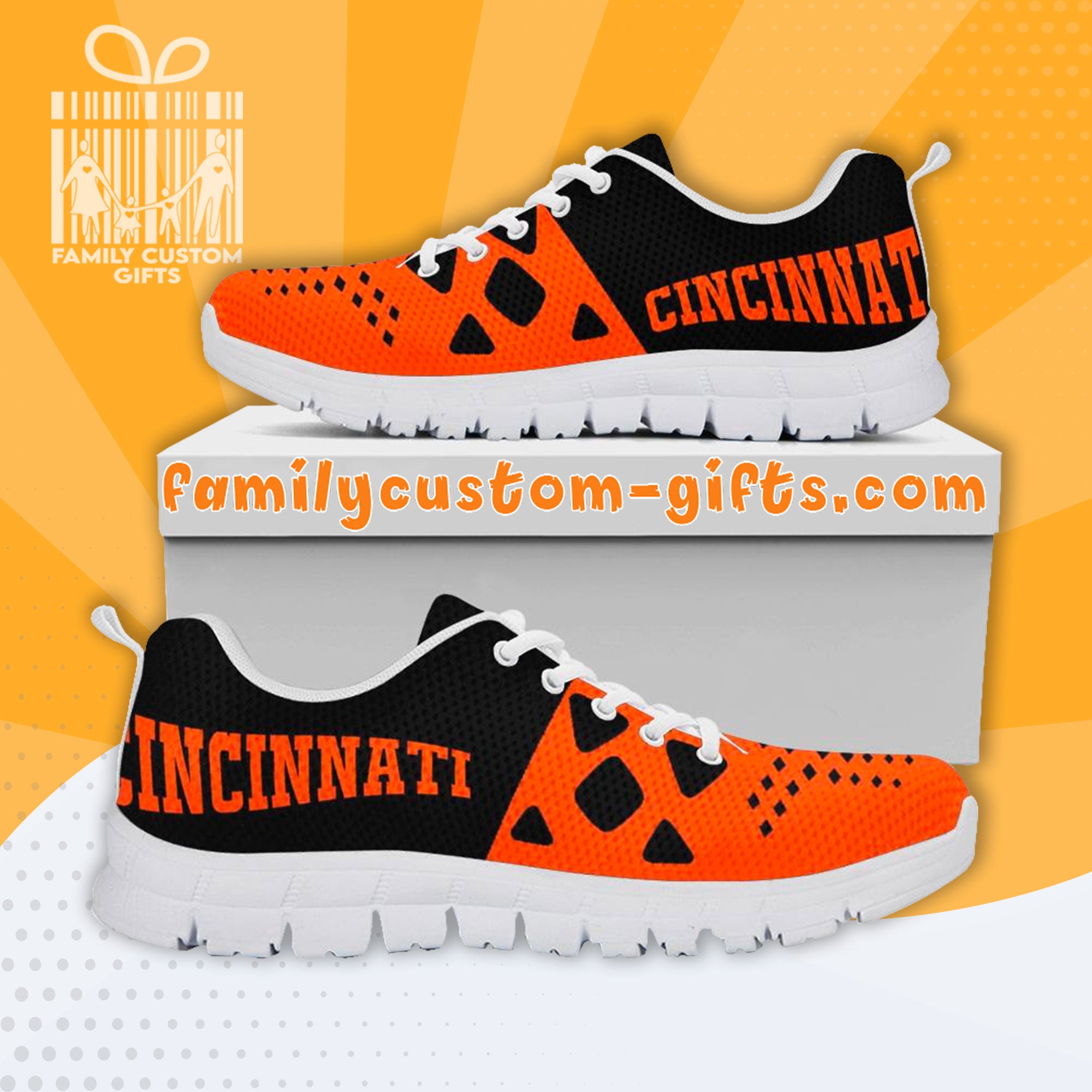 Cincinnati Bengals Custom Shoes For Men Women 3D Print Fashion Sneaker Gifts For Her Him