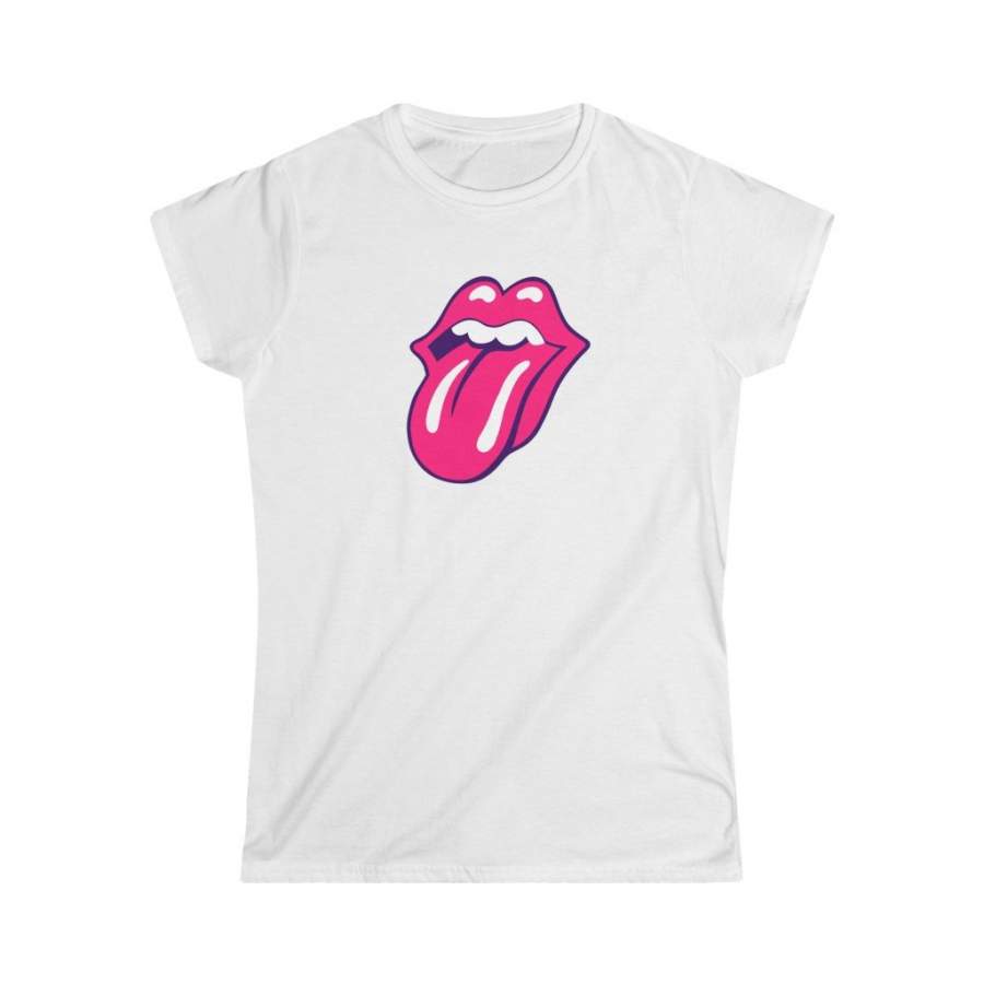 Women’s Pink Tounge Rolling Stones Softstyle Tee