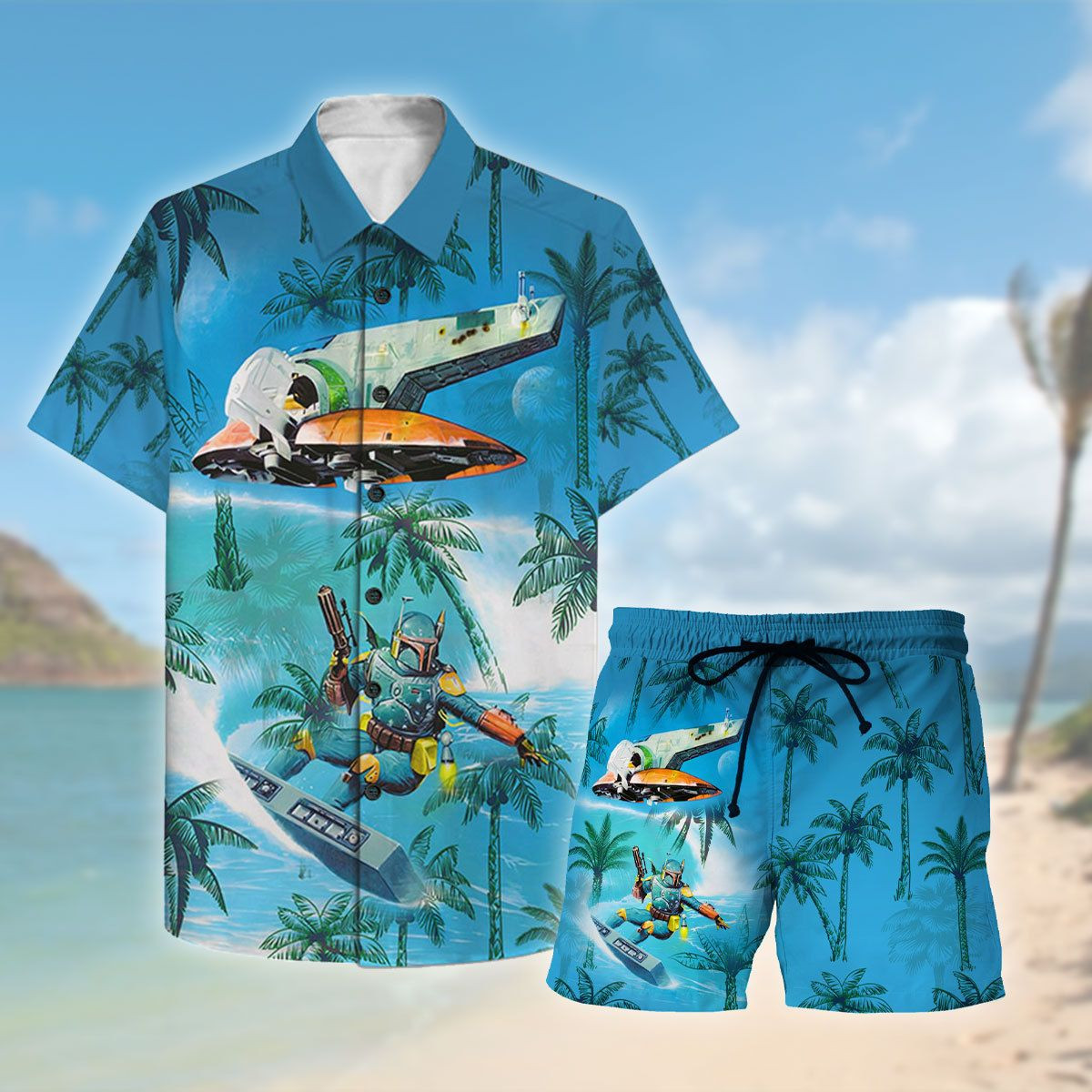 Dadalorian Surfing Hawaii Shirt Set Unisex Ha5059