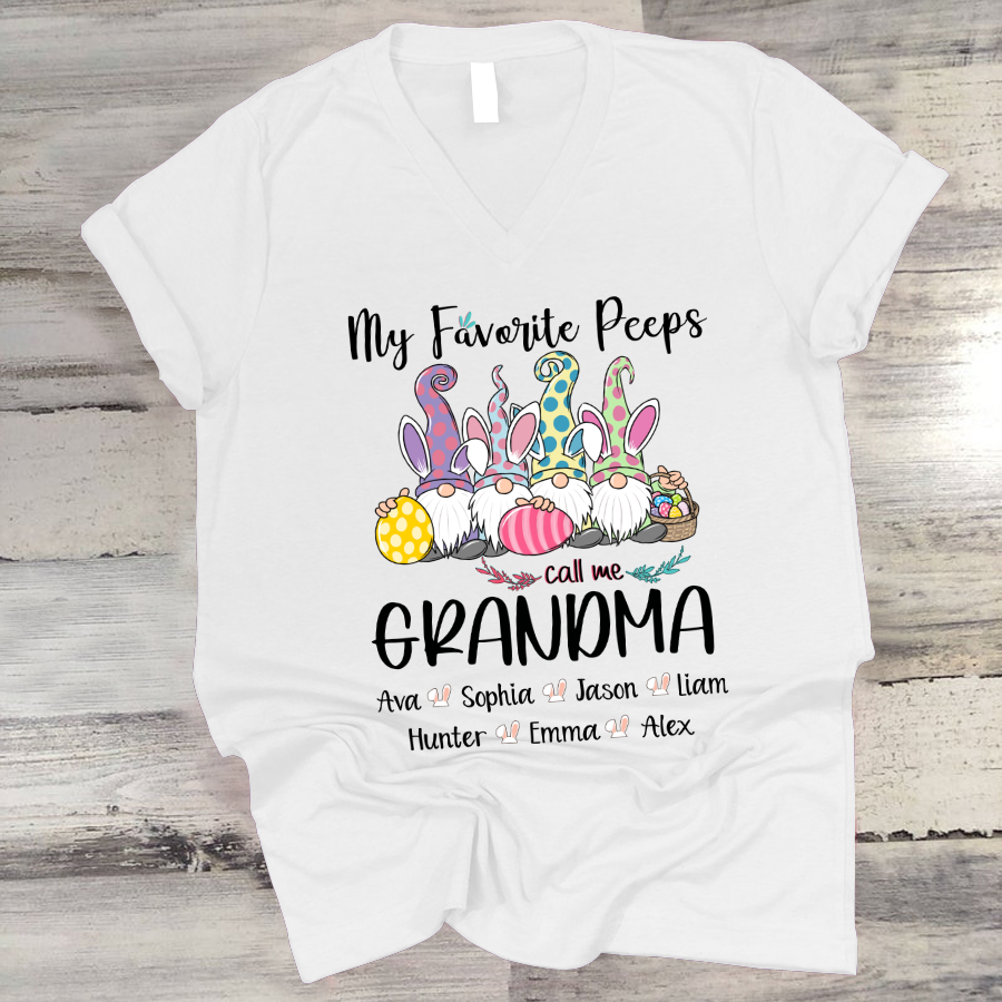 My Favorite Peeps Call Me Grandma Easter V-Neck