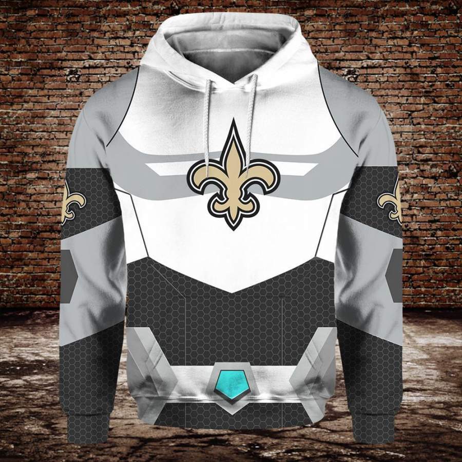 New Orleans Saints Silver Hoodie