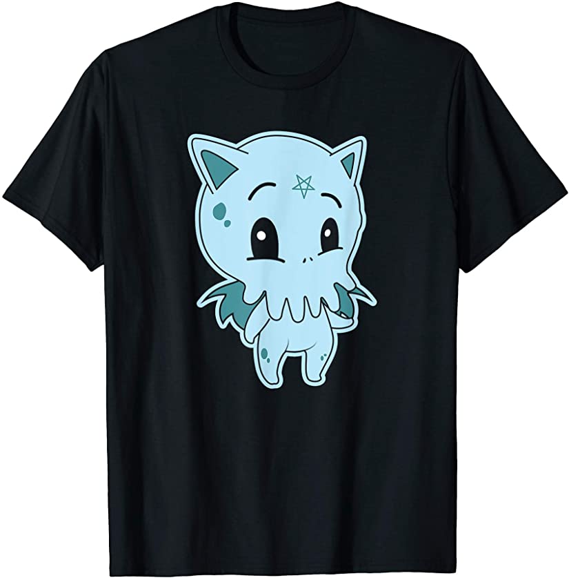 Pastel Goth Aesthetic Anime Cthulhu Cat T-Shirt