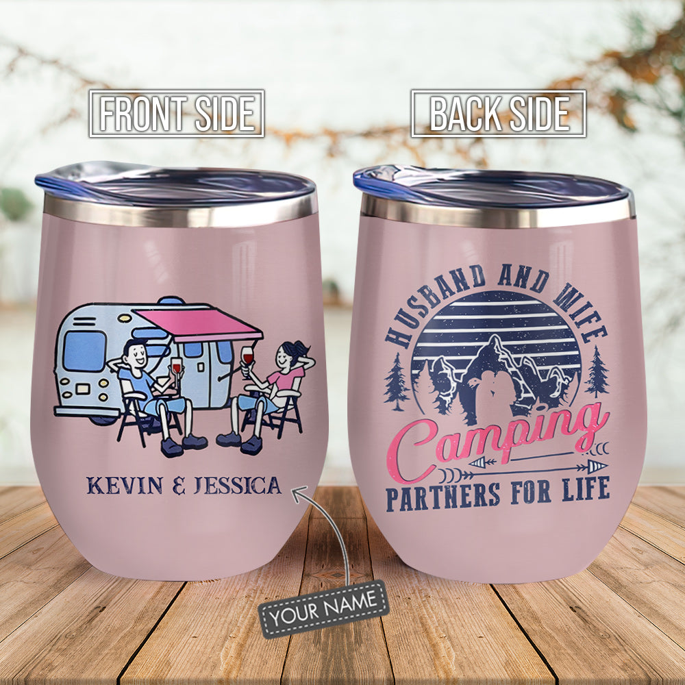Personalized Camping Couple Adaa2007004Z Wine Tumbler