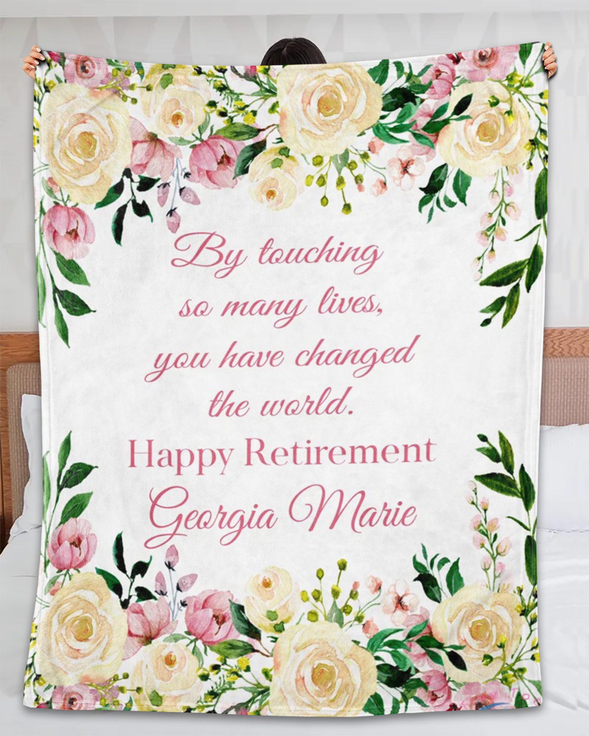 Personalized Retirement Blanket For Nurse Doctor Floral You’Ve Changed The World Custom Name Retired Gifts For Women