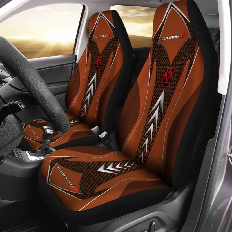 Dodge Durango TDV Car Seat Cover (Set of 2) Ver 1 (Brown)