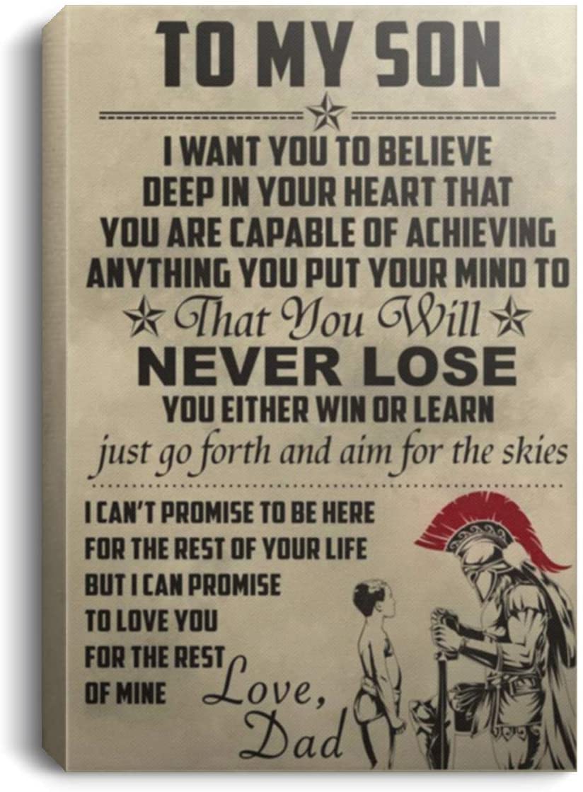 to my son wall art picture canvas posters – you never lose – canvas posters spartan warrios gift for son from dad