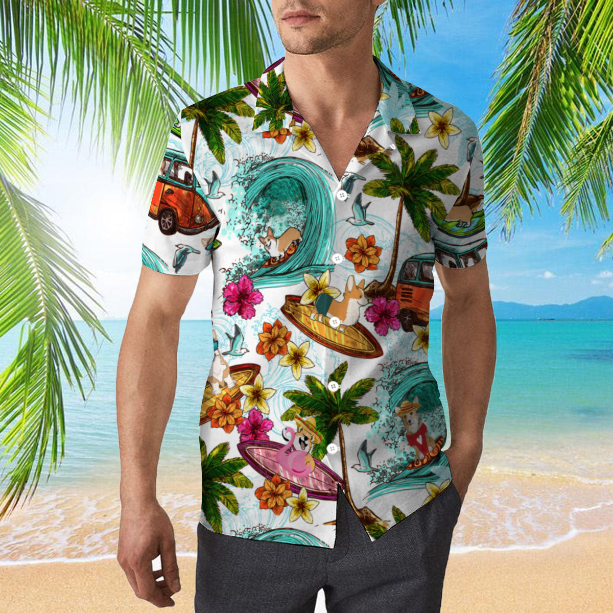 Enjoy Surfing With Corgi Dog Hawaiian Shirt – For Men And Women