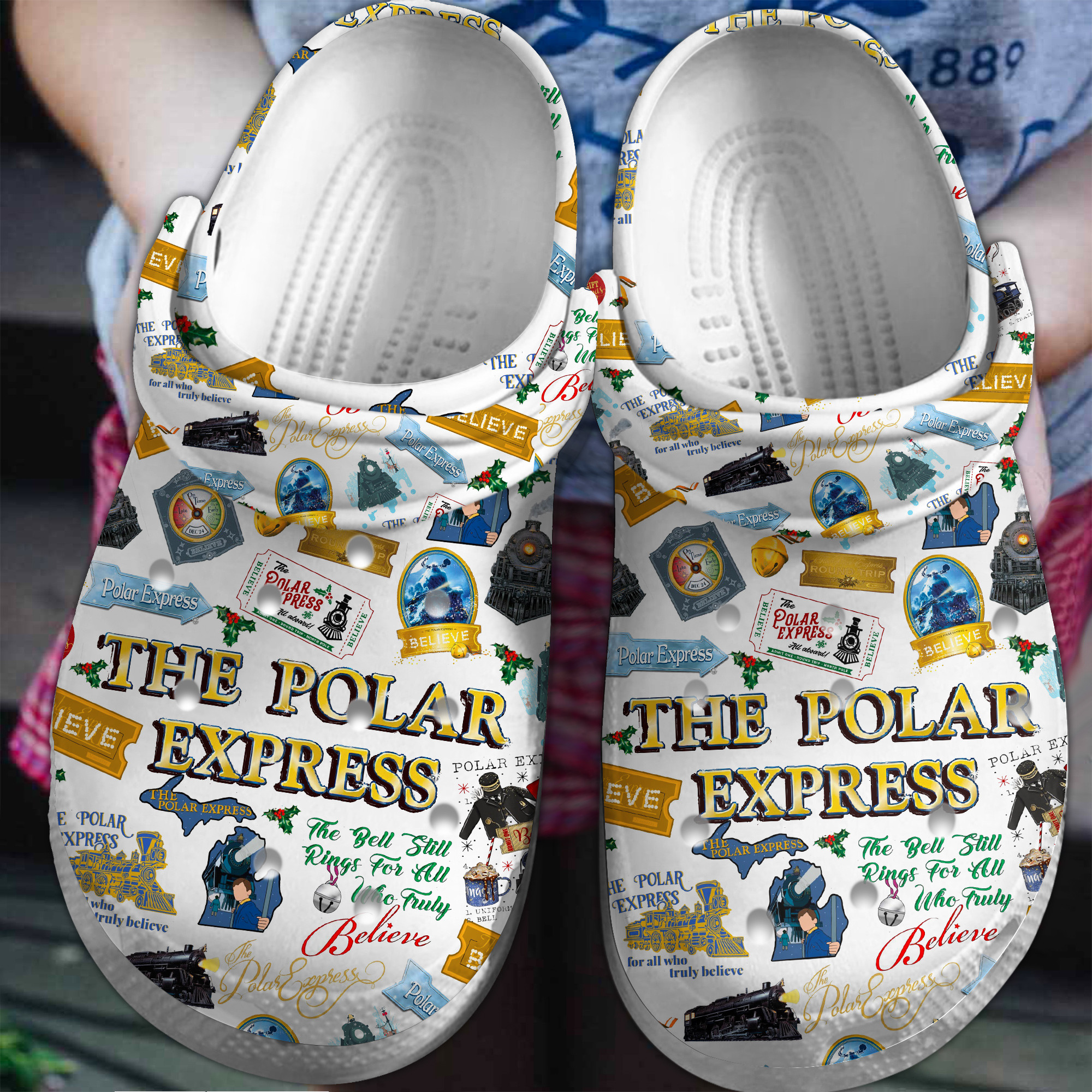 The Polar Express Movie Crocs Crocband Clogs Shoes Comfortable For Men Women and Kids