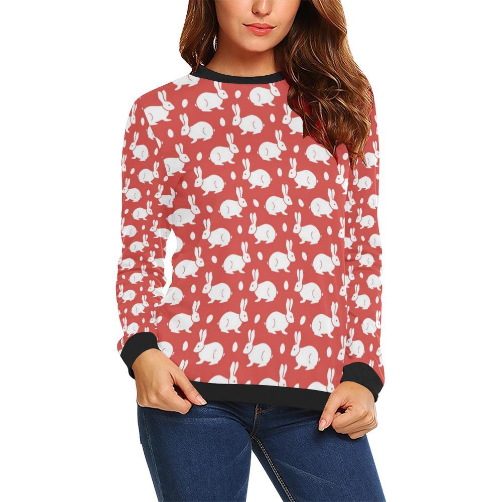 Rabbit Pattern Print Design Rb017 Women Long Sleeve Sweatshirt