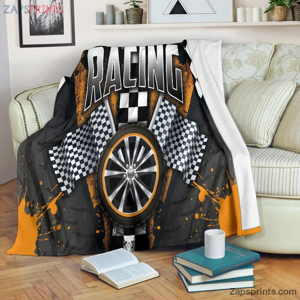 Gift For Racing Lover – Racing Orange Blanket – Gift For Friends