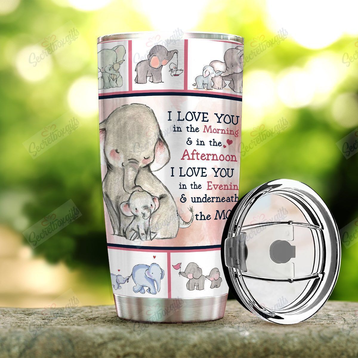 Personalized Wild Animal Elephant Gs-Cl-Ml2303 Stainless Steel Tumbler Travel Customize Name, Text, Number, Image