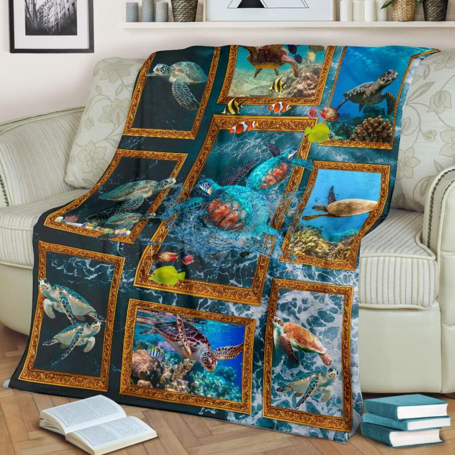 3D OCEAN TURTLE BLANKET