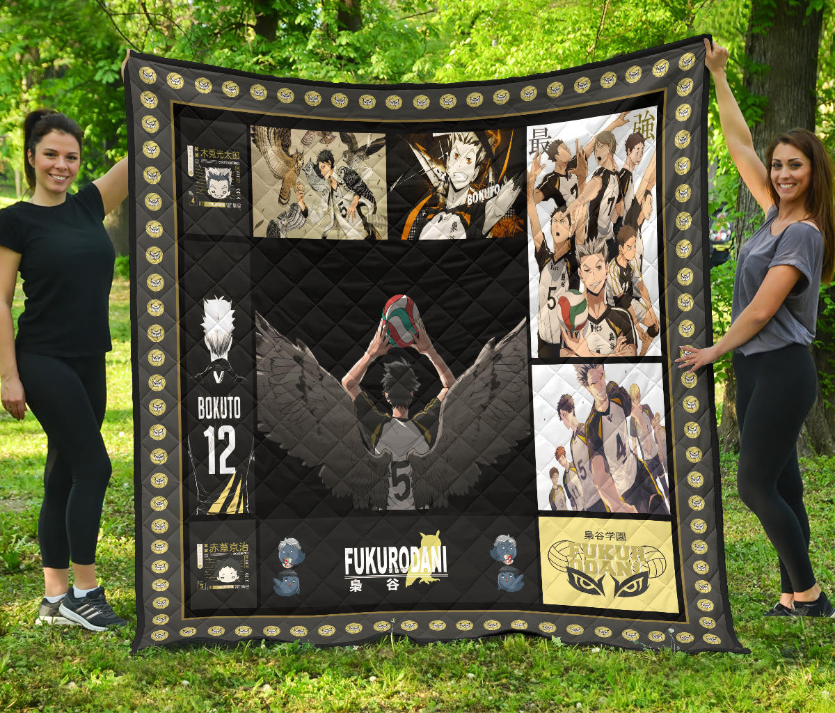 Fukurodani Team Haikyuu Premium Quilt Blanket Anime Home Decor Custom For Fans Na041204