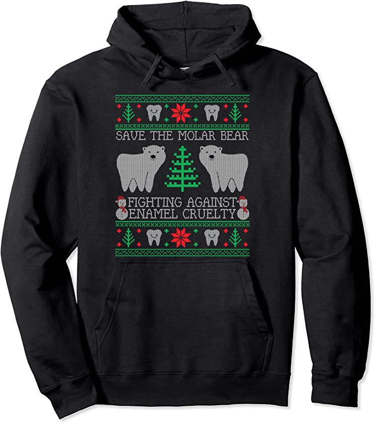 Save The Molar Bear Dental Dentist Ugly Christmas Sweaters Pullover Hoodie