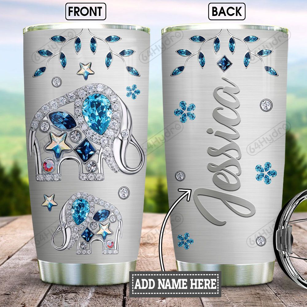 Personalized Purple Elephant Bgz0103020Z  Stainless Steel Tumbler Travel Customize Name, Text, Number, Image