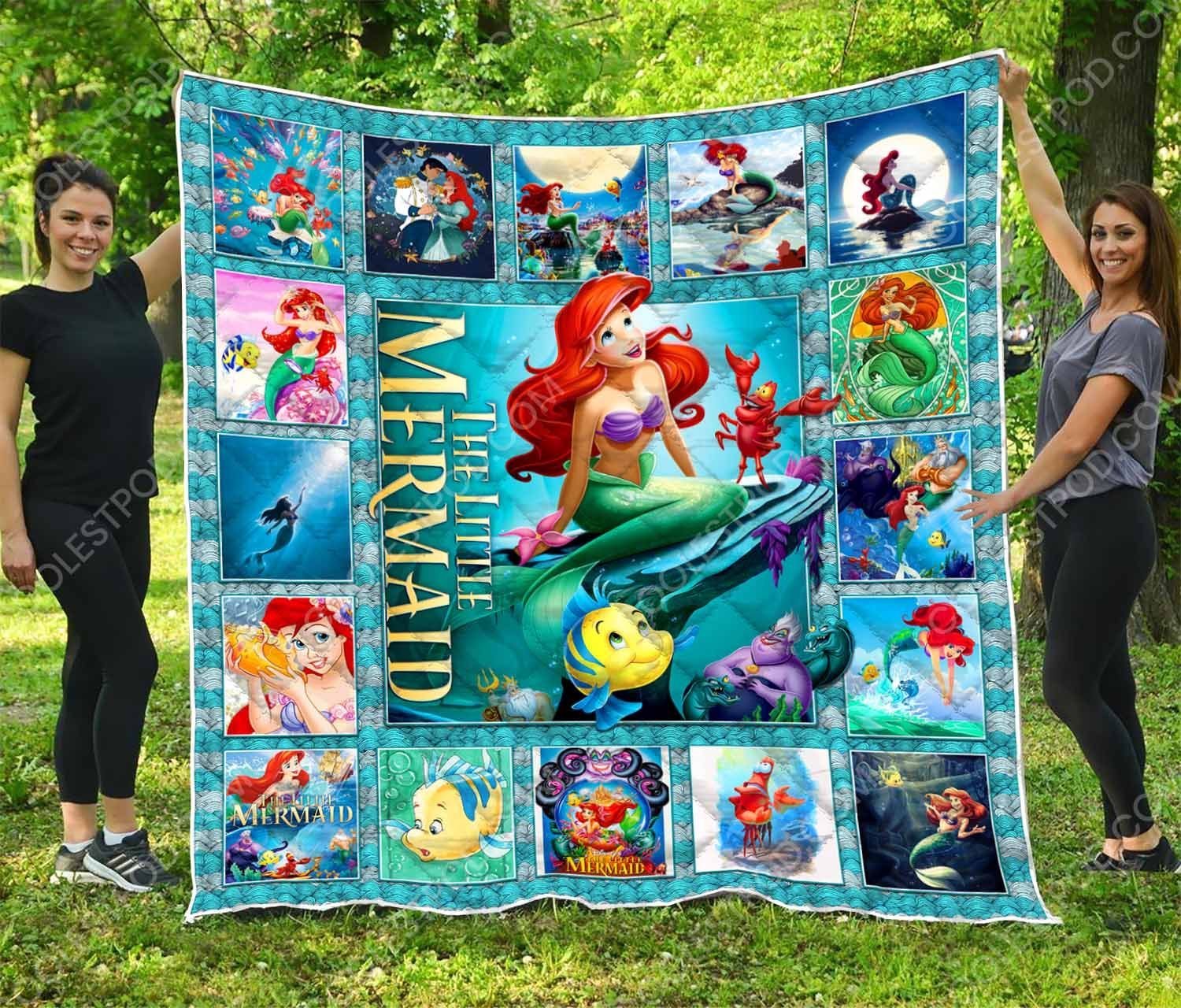 The Little Mermaid And Animal Friends Quilt Blanket Great Customized Blanket Gifts For Birthday Christmas Thanksgiving