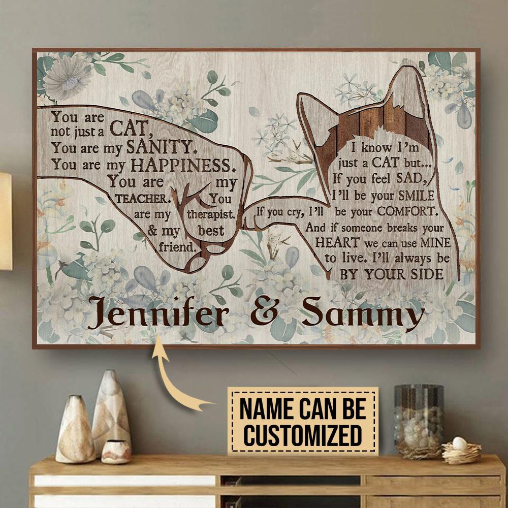 Aeticon Gifts Personalized Cat Wood Floral Always Canvas Mom Dad Gift Home Decor