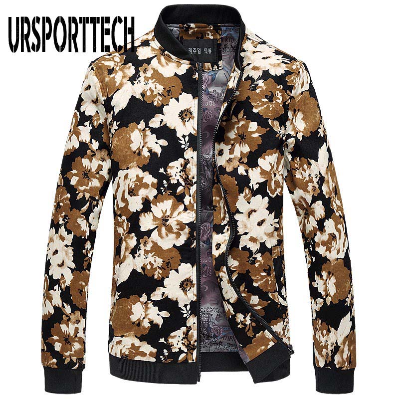 Bomber Jacket Men Spring Autumn Floral Jacket Mens Korean Slim Fit Long Sleeve Jackets And Coats Men’s Clothing Windbreaker 6XL alx