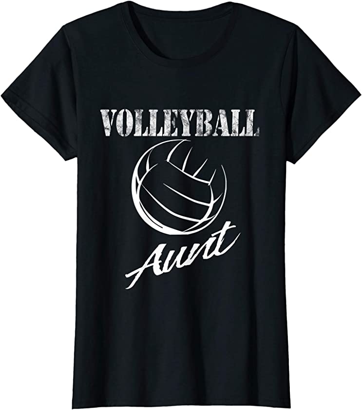 Womens Vintage Volleyball Aunt Auntie Sports Gift T-Shirt