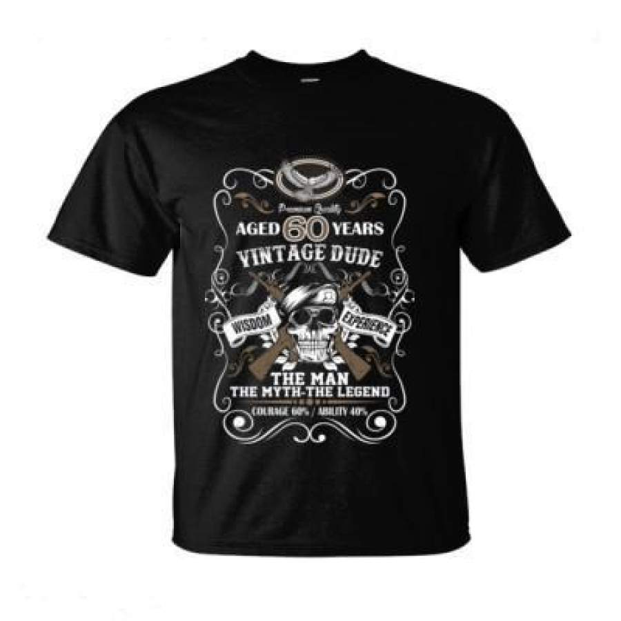 AGR Aged 60 Years Vintage Dude Wisdom Experience The Man The Myth The Legend Courage 60% Ability 40% – Ultra-Cotton T-Shirt