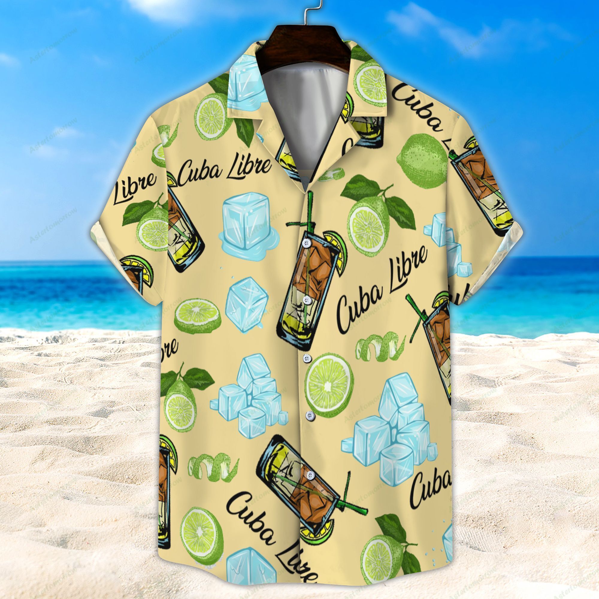 Cuba Libre Light Yellow Unisex Hawaiian Shirt Beach Cocktail Hawaiian Ha31290