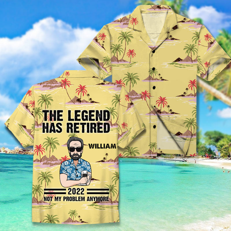 The Legend Has Retired Custom Aop Hawaii Shirt Gift For Father Ha35312