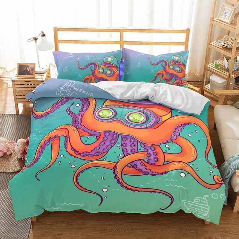 3D Animal Octopus Printeds 3D Customize Bedding Set Duvet Cover Set Bedroom Set Bedlinen