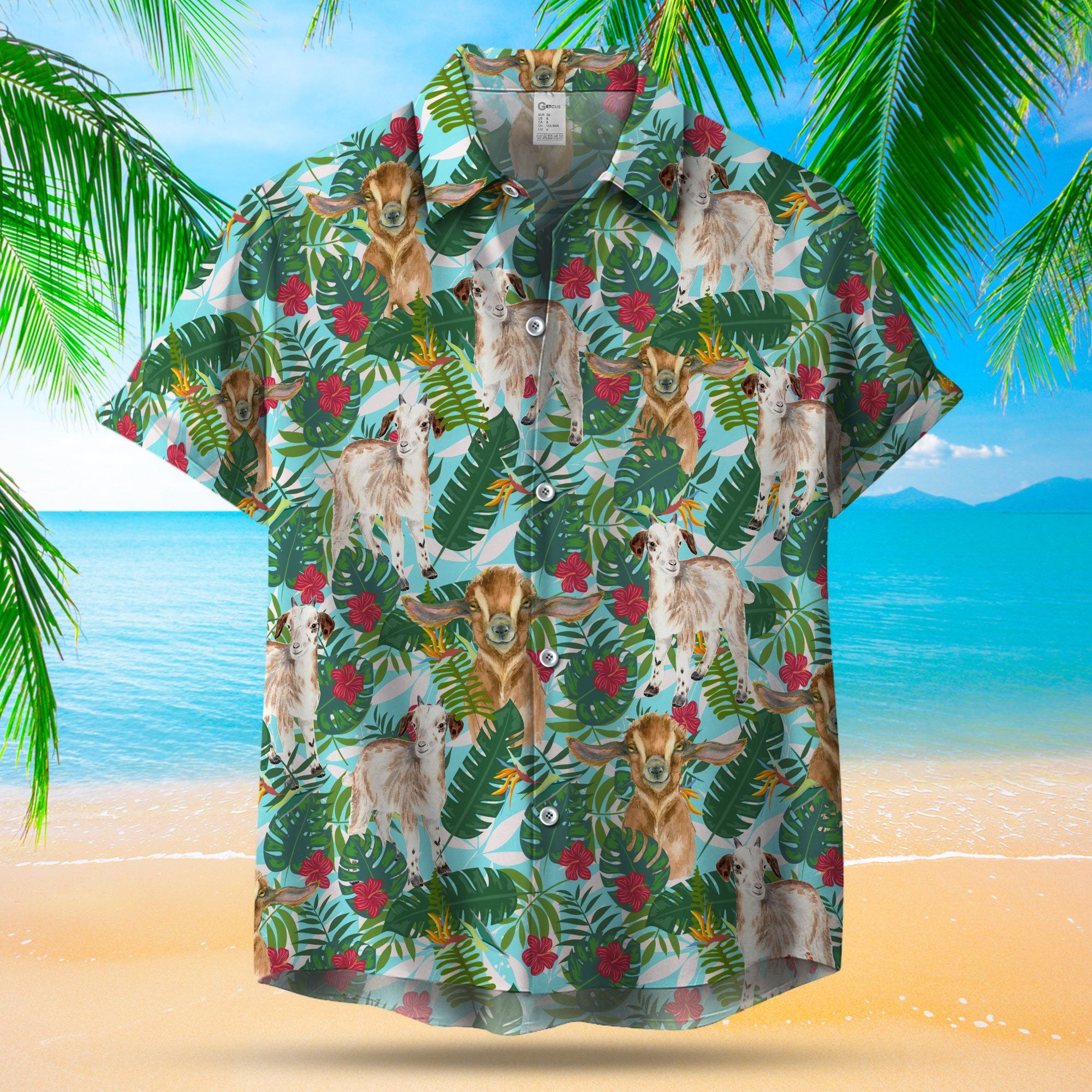 Goat Flower And Leaf Hawaii Shirt Ha93580