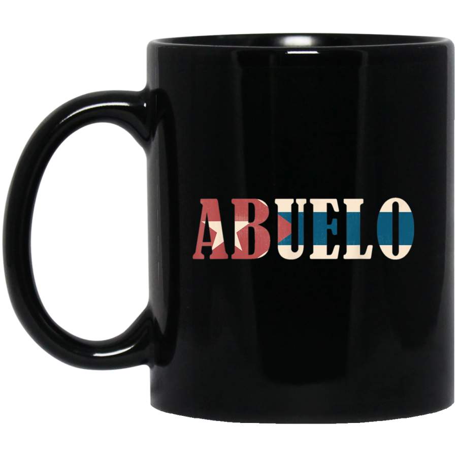 Abuelo Vintage Cuban Flag Black Mug